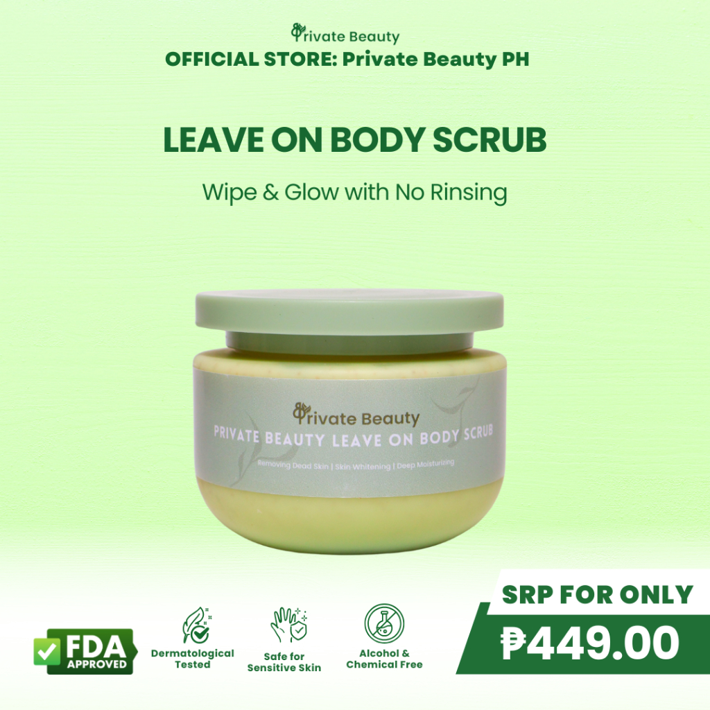 Private Beauty Leave On Body Scrub - Exfoliates, Moisturizes, and ...