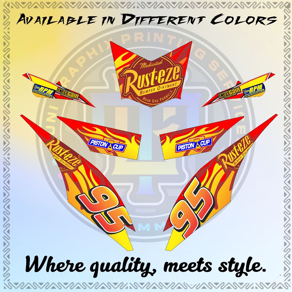 XRM 125 TRINITY NEW MCQUEEN DECALS STICKER | Shopee Philippines