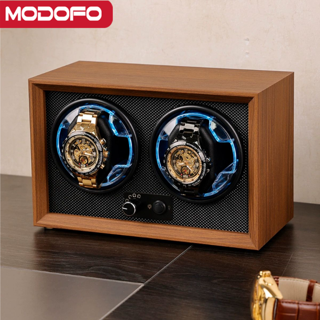 MODOFO 2 Slots Automatic Watch Winder Watch Rotator with LED Light ...