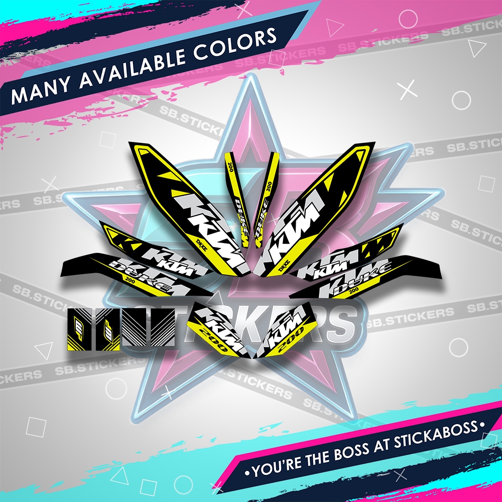 KTM DUKE 200 STICKER DECALS ( 2024 HALFTONE MOTIF TEMP 2 ) | Shopee ...