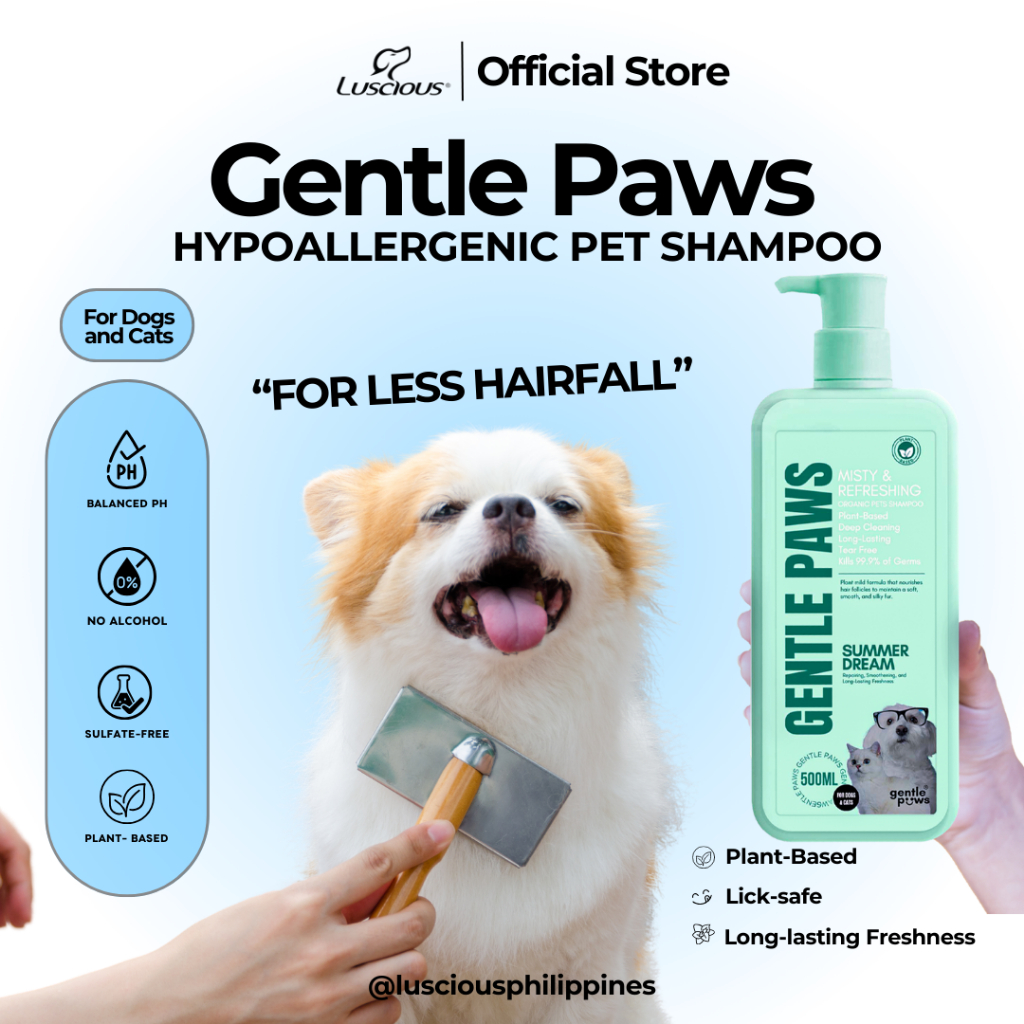 Gentle Paws Organic Pet Shampoo in Anti-tick and Flea Shampoo For Dogs  and Cats Tear Free