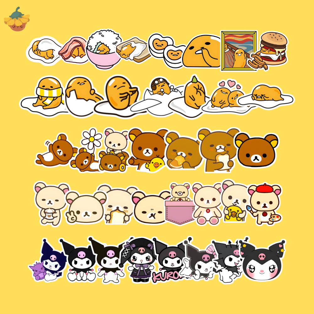 Cute Japanese Characters Stickers | Laminated Waterproof Vinyl Stickers ...