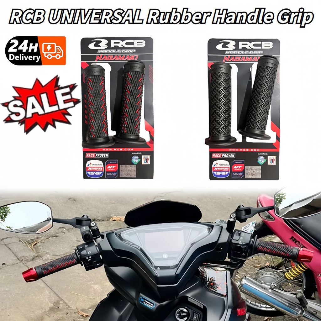 RCB UNIVERSAL Rubber Handle Grip Motorcycle Non-slip Handle Grip 2PCS ...