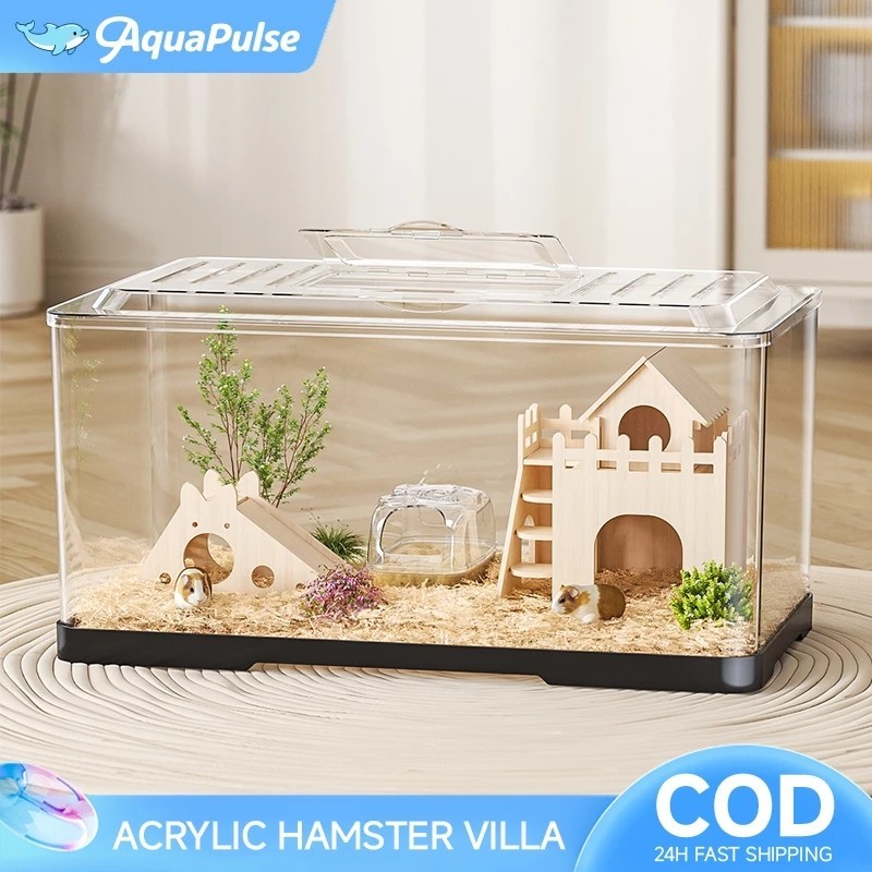 Hamster Cages Large Hamster Villa Acrylic, Hamster House Cozy, 360 ...