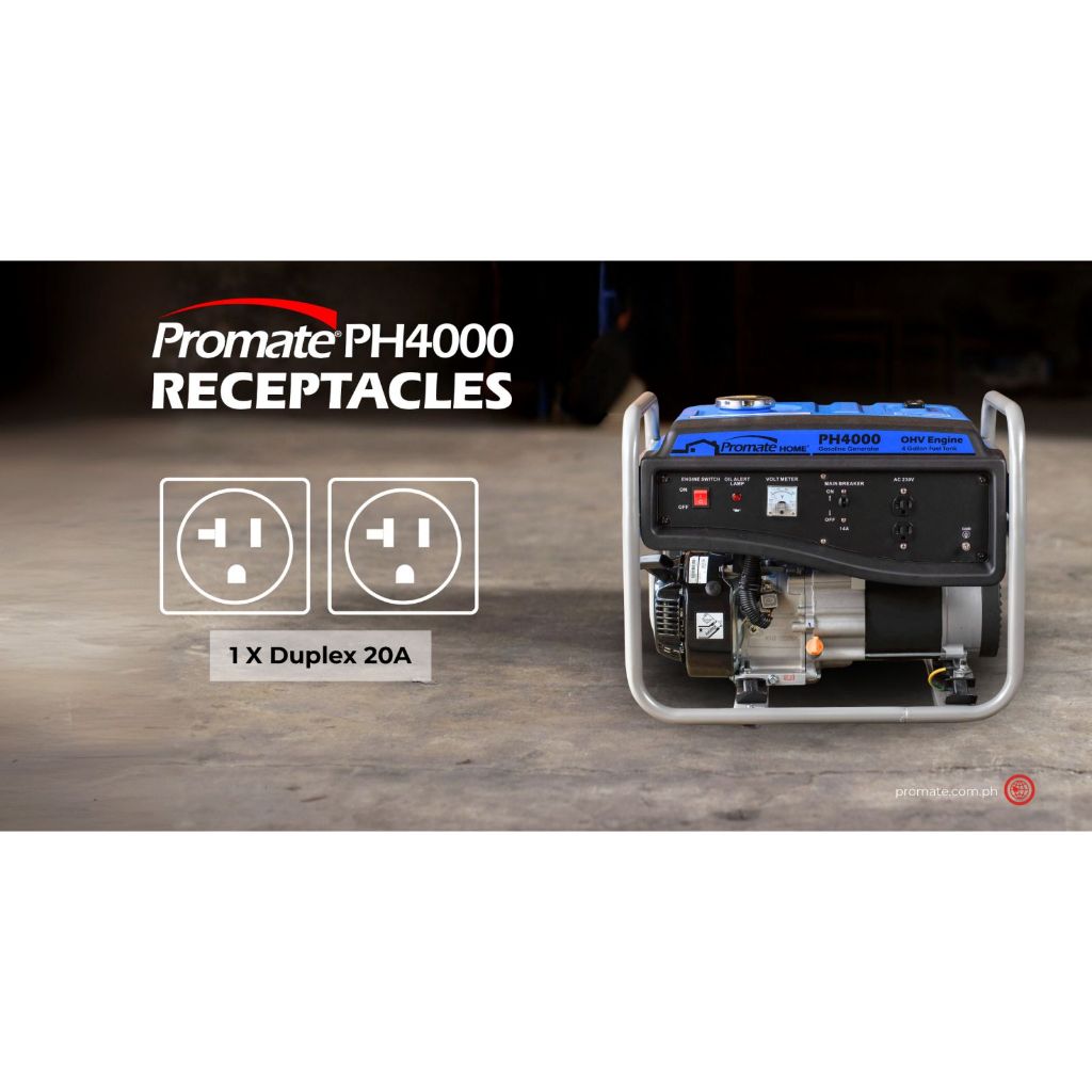 Promate PH4000 Gasoline Generator 4kVa | 3200W/4000W | 7.5HP OHV ...
