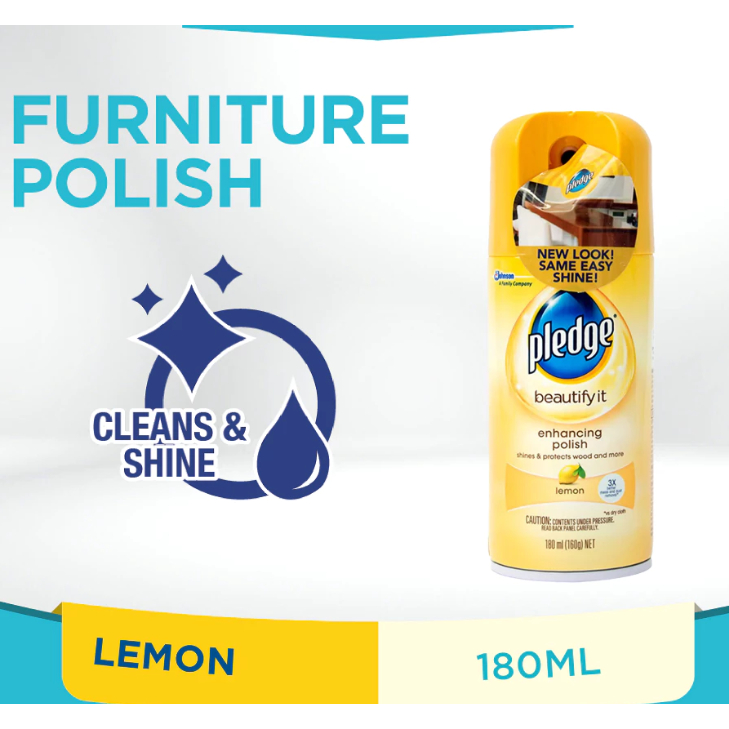 Pledge Enhancing Furniture Polish Lemon scent - 180ml | Shopee Philippines