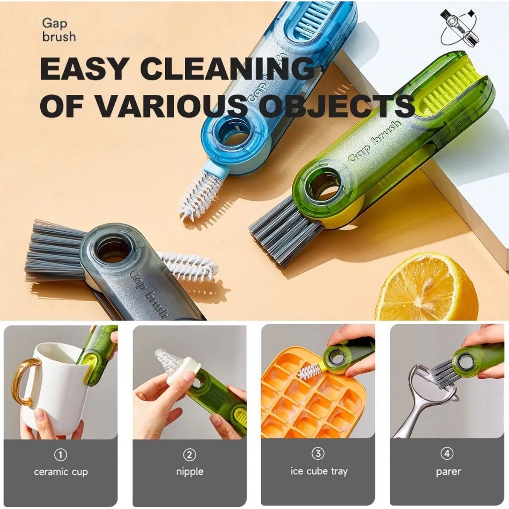 3 in 1 U-shaped Cup Rim Cleaning Brush Multifunctional Mini Groove Gap ...