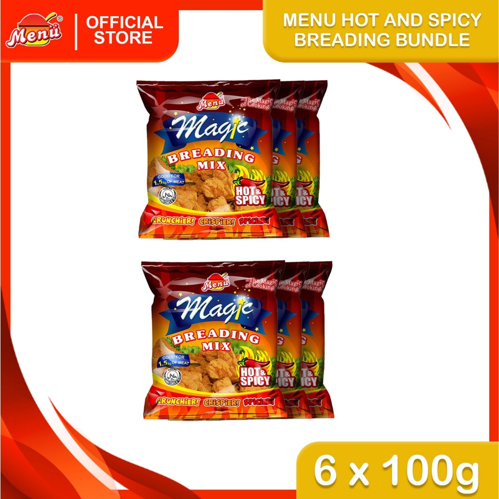 Menu Magic Breading Mix Hot and Spicy 100 grams x 6 packs | Shopee ...