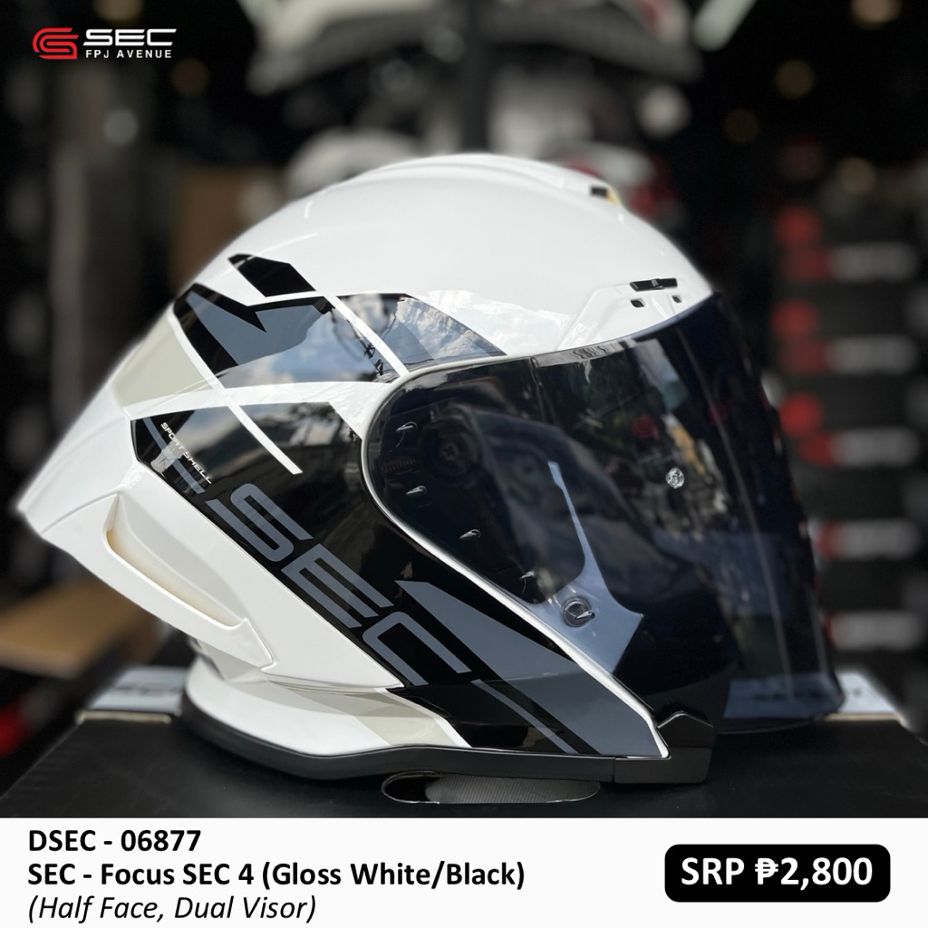 SEC Helmet - Focus (Half Face, Dual Visor) | Shopee Philippines