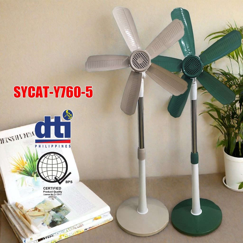 SYCAT-Y760-5 Blade Stand Fan Big Floor Electric Fan Floor Clip Fan Big  Cooling Fan Adjustable