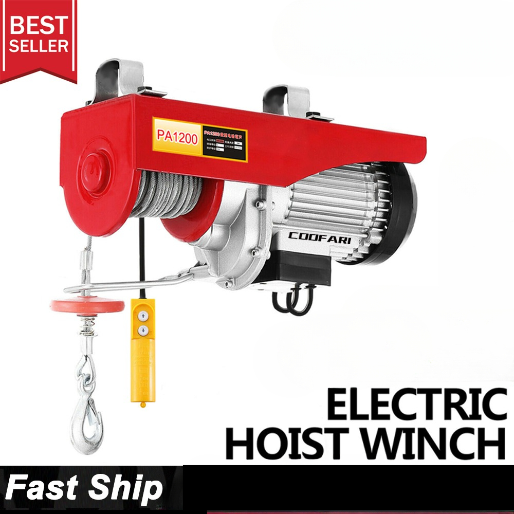 Electric Wire Rope Hoist PA1200 20M Cable Length, Small Household ...