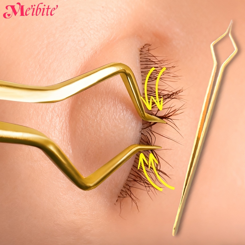 Stainless Steel Precision Lash Extension Tweezers Separate Eyelashes ...