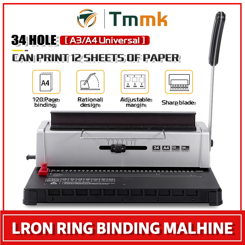 Ring/Comb Binding Machine A4/A3 Size Heavy Duty 34 Hole Comb Binding ...