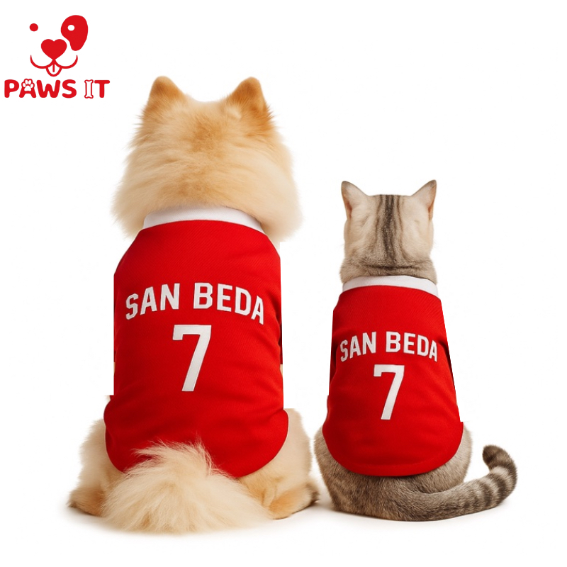Paws It Pet Dog Cat Clothes San Beda UAAP Dog Jersey Red Dog Tank Top ...