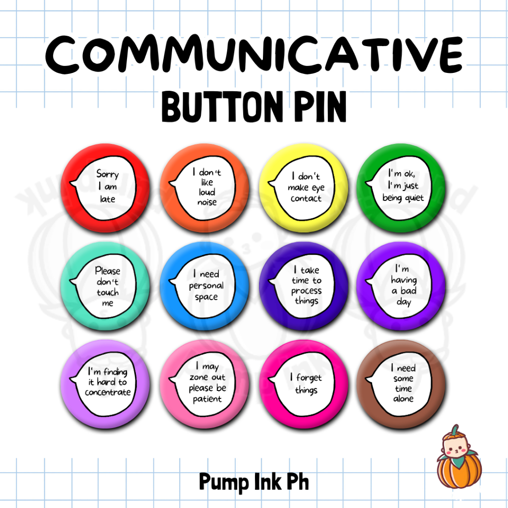 [Pump Ink PH] Communicative Button Pin Badge | Merch | Fanmade | Shopee ...