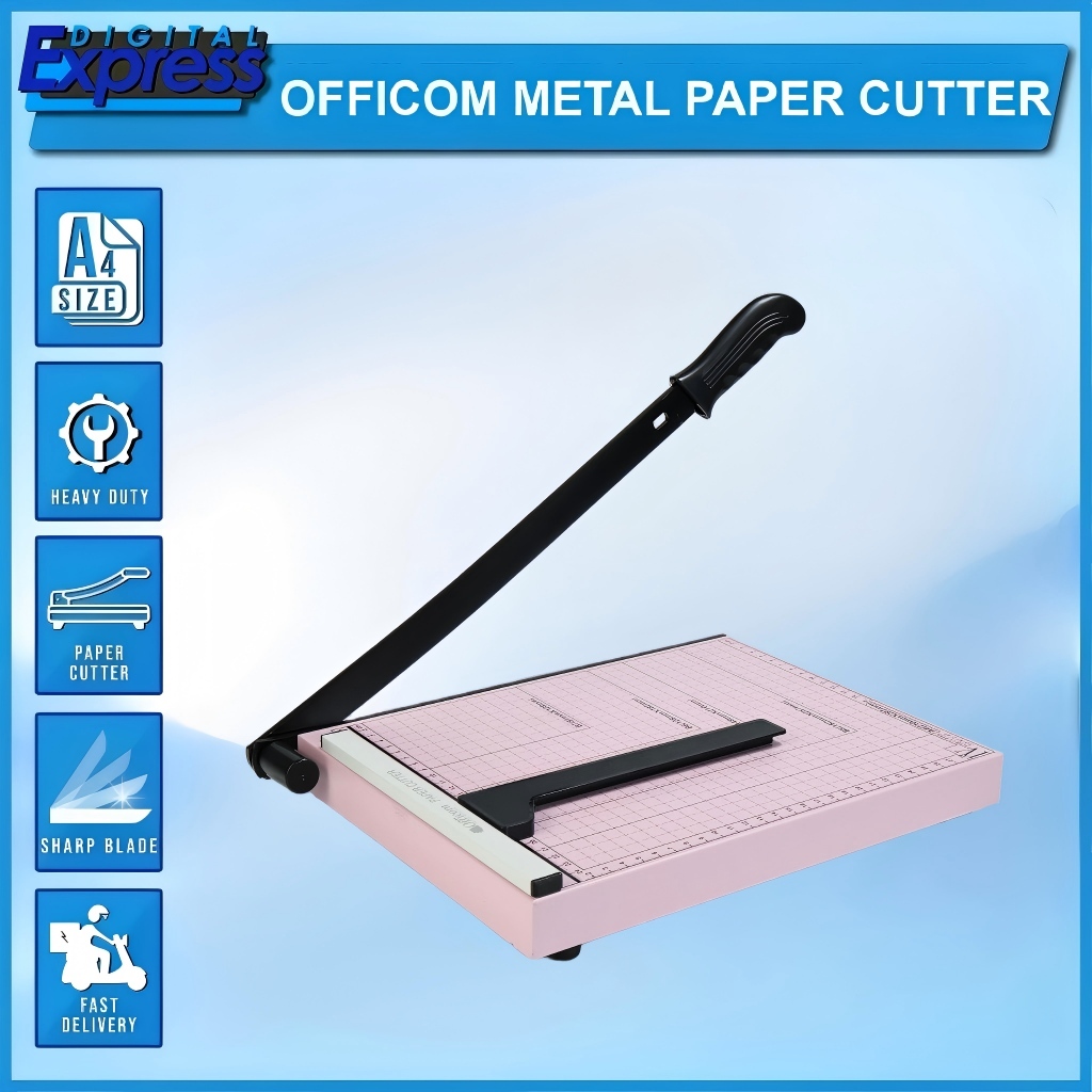 Officom Paper Cutter Metal A4 Pink/ Heavy Duty Paper Cutter Photo ...