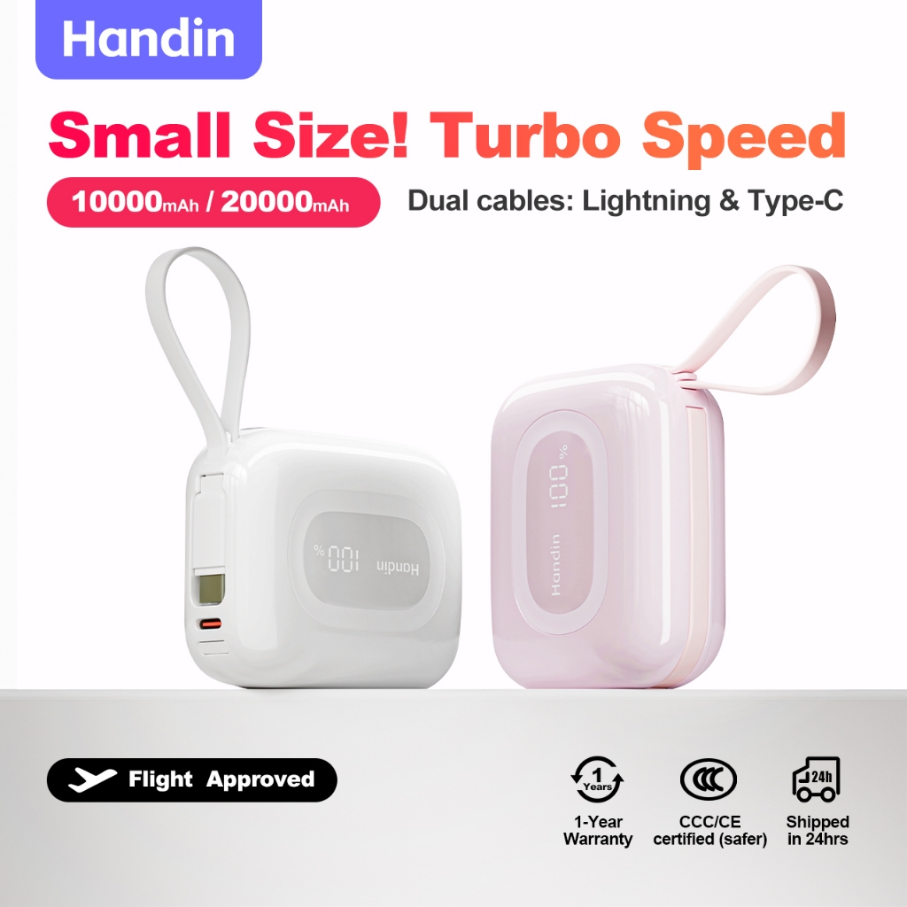Handin Mini 20000mAh Powerbank CCC Built In Cable Type C Fast Charge ...