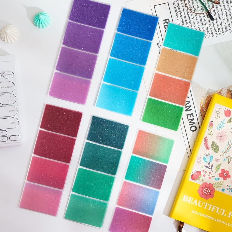 Colorful Fine Shimmering Pearl Series PET Transparent Index Stickers ...