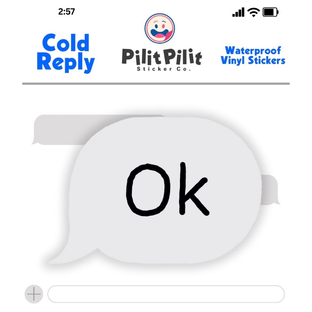 Cold Reply Waterproof Vinyl Sticker | Pilit Pilit Sticker Co. | Shopee ...
