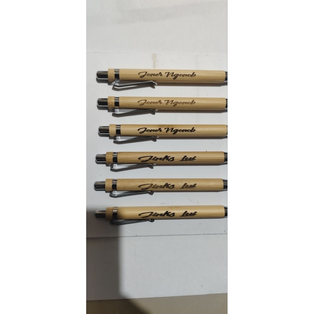Personalized Laser Engrave Bamboo Pen | Shopee Philippines
