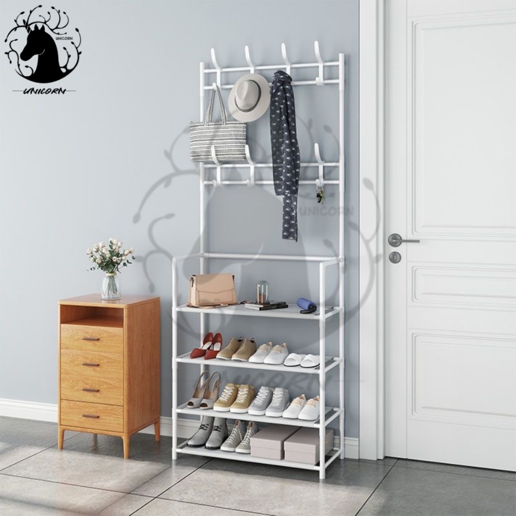 Colourful Special 2in1 Multifunctional Shoe Rack Organizer Floor Coat ...