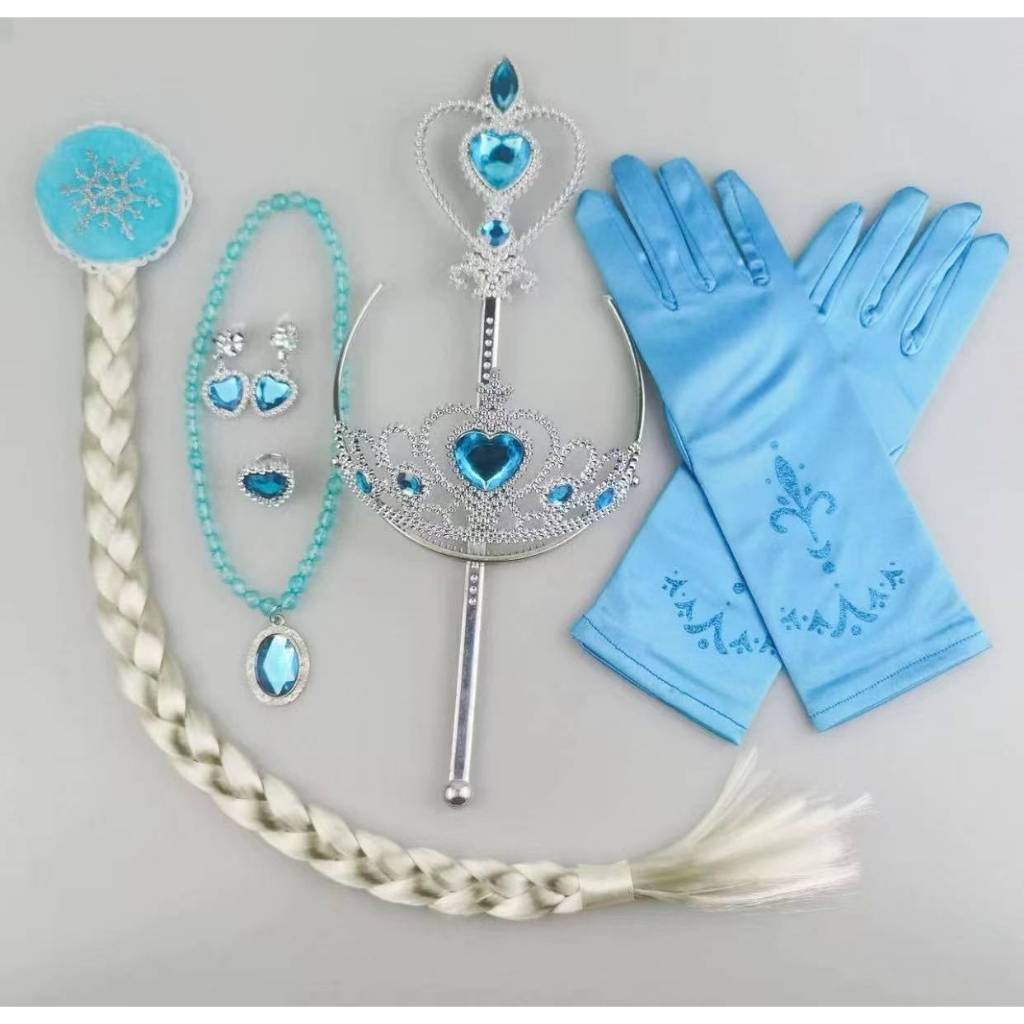 Frozen Elsa Rhinestone Crown Wand Hairpiece Gloves Dress up Hair ...