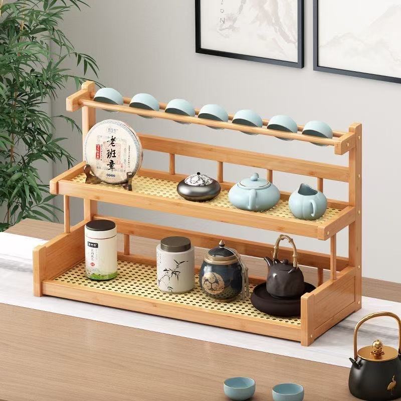 Tea cup rack tea utensil tea table display rack desktop Bo Gu rack ...