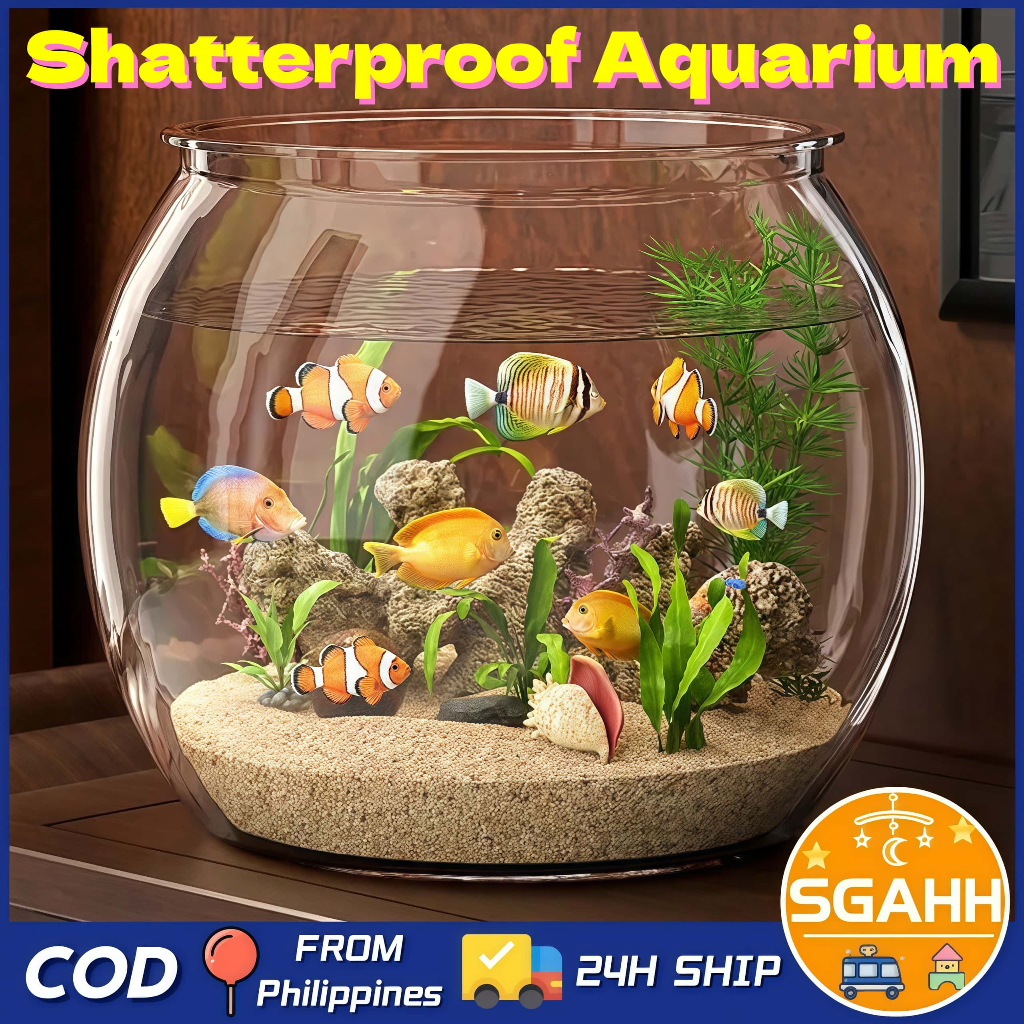 4PCS Large Clear Plastic Fish Tank Durable Shatterproof Desktop ... - Affordable Durable Goldfish Tank Materials