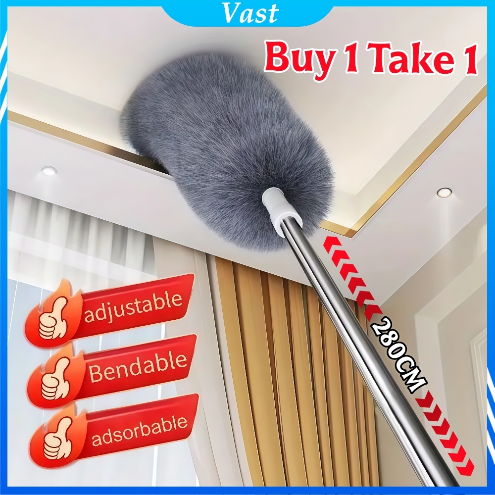 280cm Adjustable Duster Feather Duster Telescopic Bending Feather ...