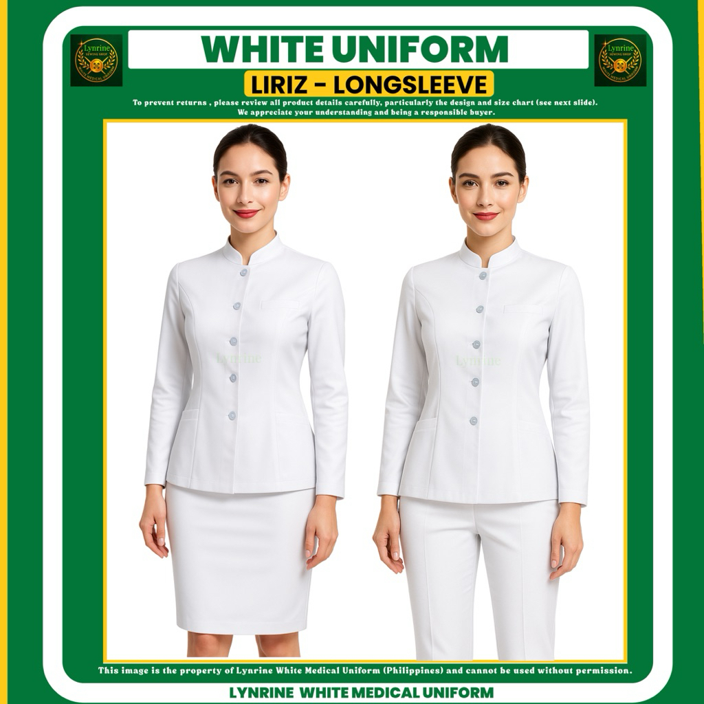LONGSLEEVE WHITE MEDICAL UNIFORM | GALA UNIFORM FOR OATH TAKING ...