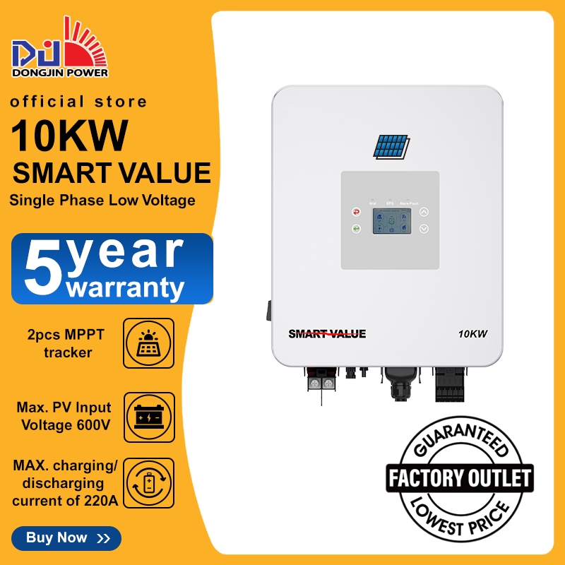 DongJin Power Hybrid Solar Inverter 10000W 40-60V 10KW Single Phase Low ...