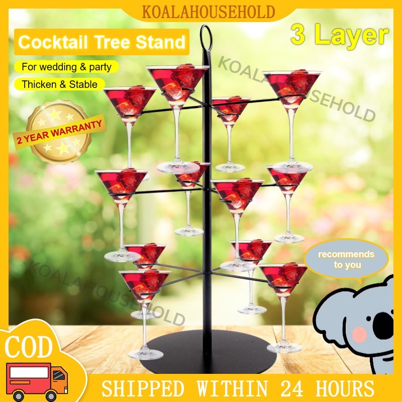 3 Tier Cocktail Tree Stand for wedding& party thicken iron drink rack ...