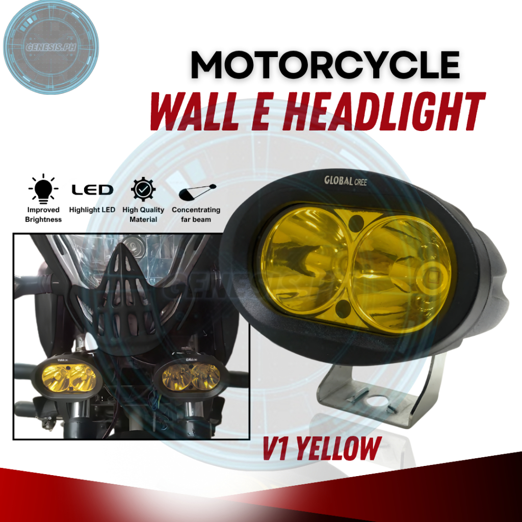 Genesis Motorcycle Wall E LED Headlight Full Alloy 15W Waterproof ...
