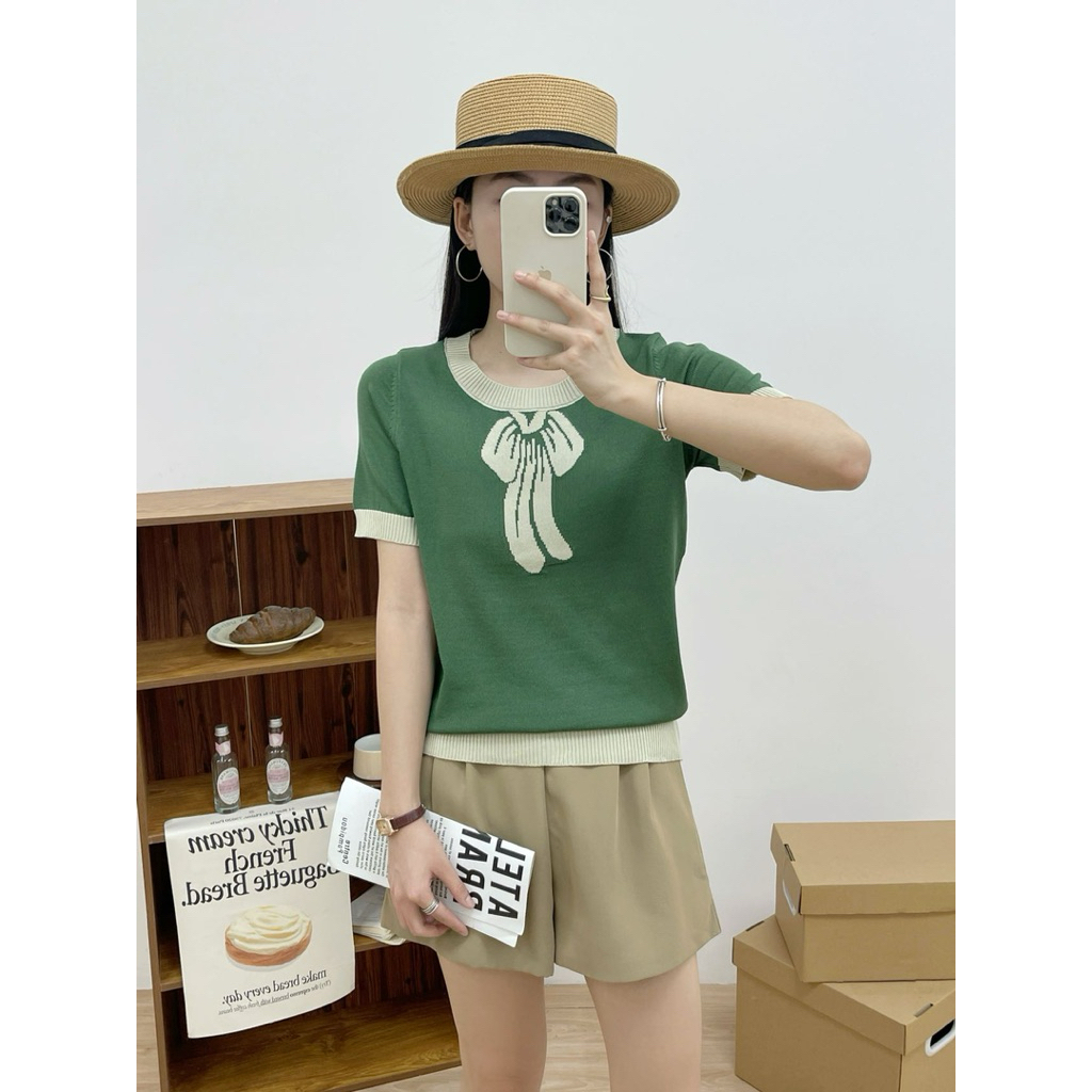 2200 Korean Knitted Top , May Ribbon Design PLUS Size Blouse | Shopee ...