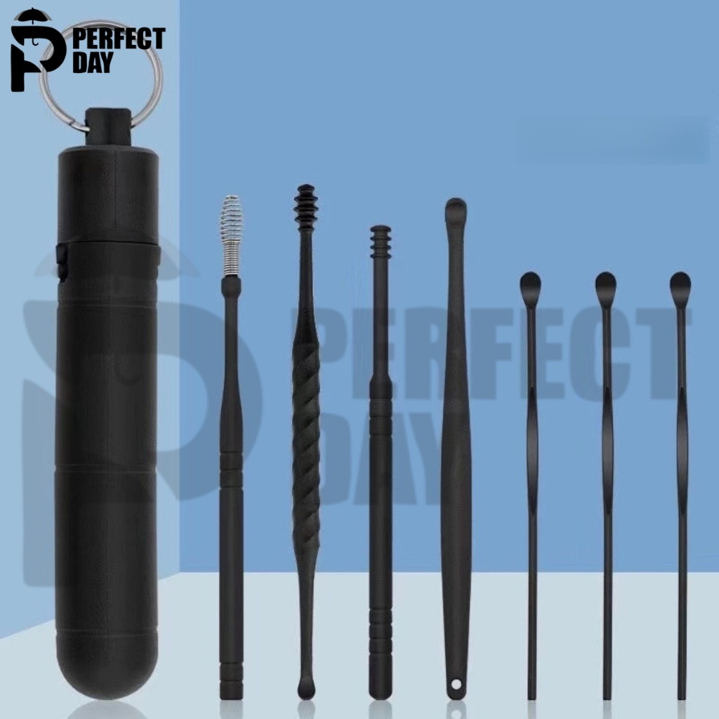 Perfect 7Pcs/set Ear Wax Pickers Stainless Steel Earpick Wax Remover ...