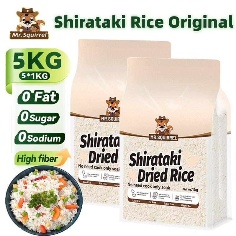 Mr.Squirrel 5KG Dry Shirataki Rice Original Konjac Rice Keto Low Carb ...