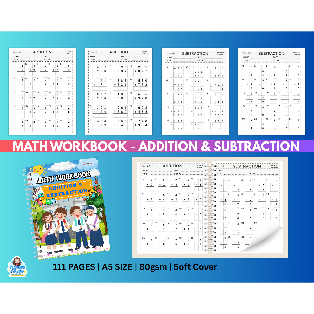 MATH WORKBOOK SERIES – Addition, Subtraction, Multiplication, Division ...