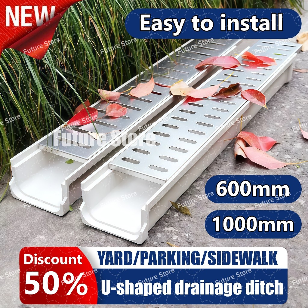 Linear Resin Drainage Kanal System with Stainless Steel Top for Patio ...