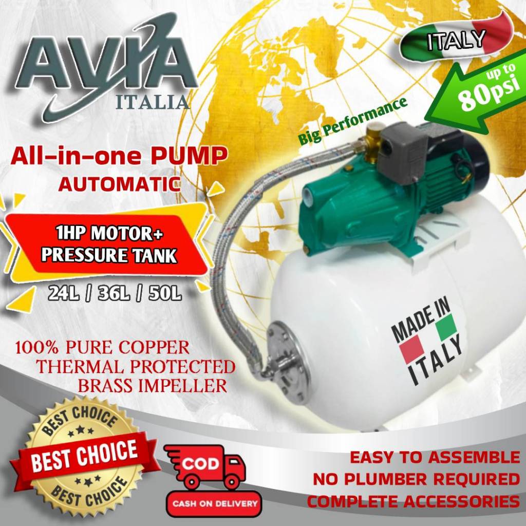 ITALY All in One Booster Pump with Bladder Tank Complete Accessories ...