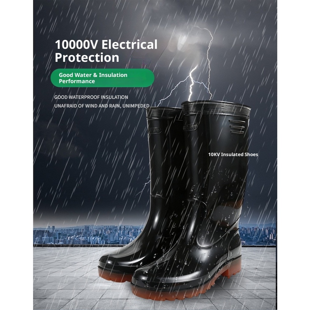 Electrician Rain Boots Work Safety Waterproof High-Cut 10KV Anti ...