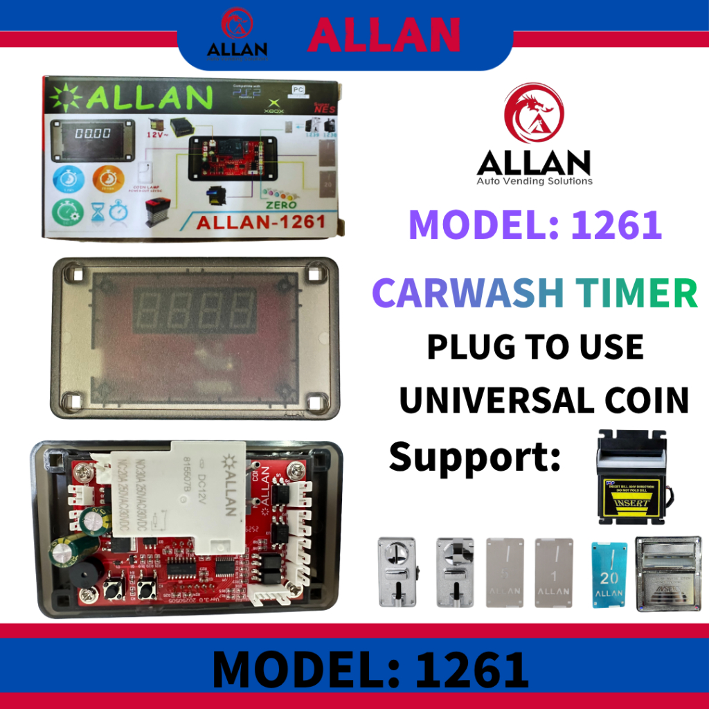 ALLAN 1261 Carwash Timer Universal Timer for Pisonet & Pisowifi Systems ...