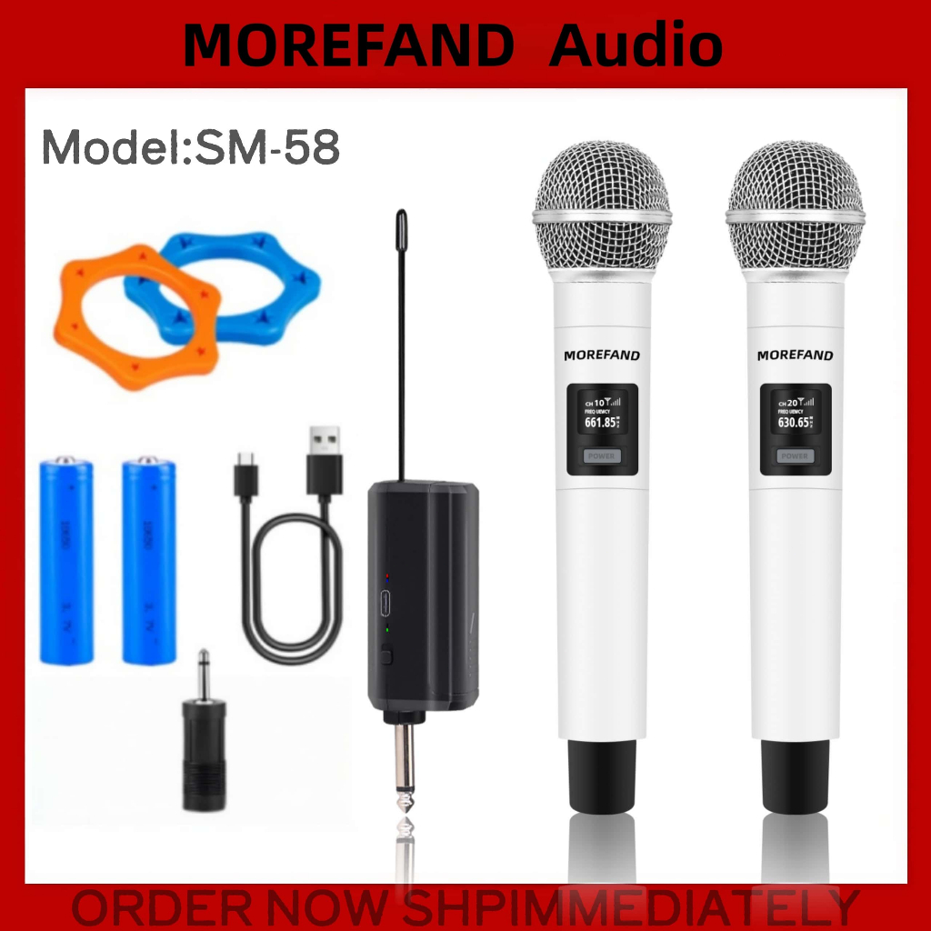 SM58 Dual Floating Mic dynamic microphone Dual Handheld Mic wireless ...