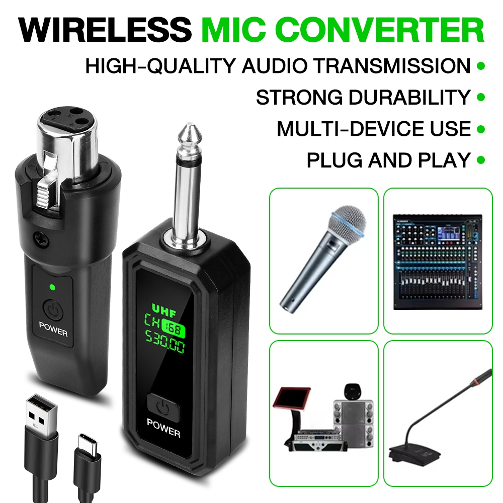 K1 2.4Ghz Wireless Microphone System XLR Transmitter Receiver for ...