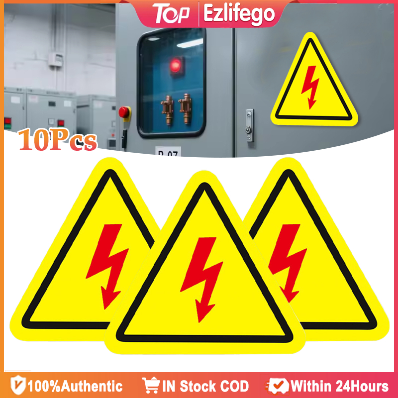 10Pcs Electric Hazard Warning Stickers Anti Electric Shock Label ...