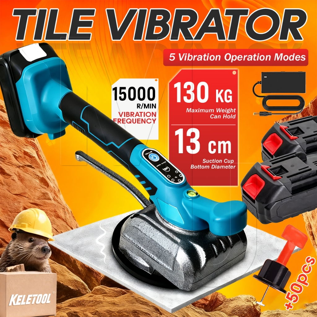 Tile Vibrator Cordless Tile Tiling Machine Floor Suction Cup Tool 5 ...