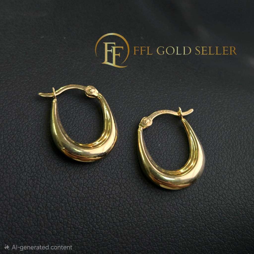 Dubai Ahtisa Loop Earrings | 18k Dubai Gold Earrings for Women | 15mm ...