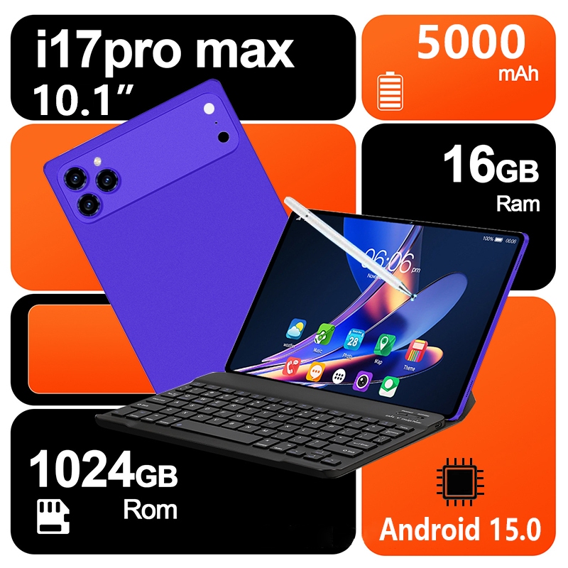 New Pad i17 Pro Max Tablet 10.1 Inch 16GB+1024GB Dual SIM Card