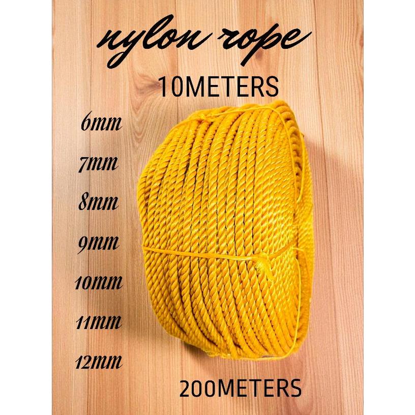 Per 10M yellow Nylon Rope Tali Rope Heavy Duty High Quality | Shopee ...