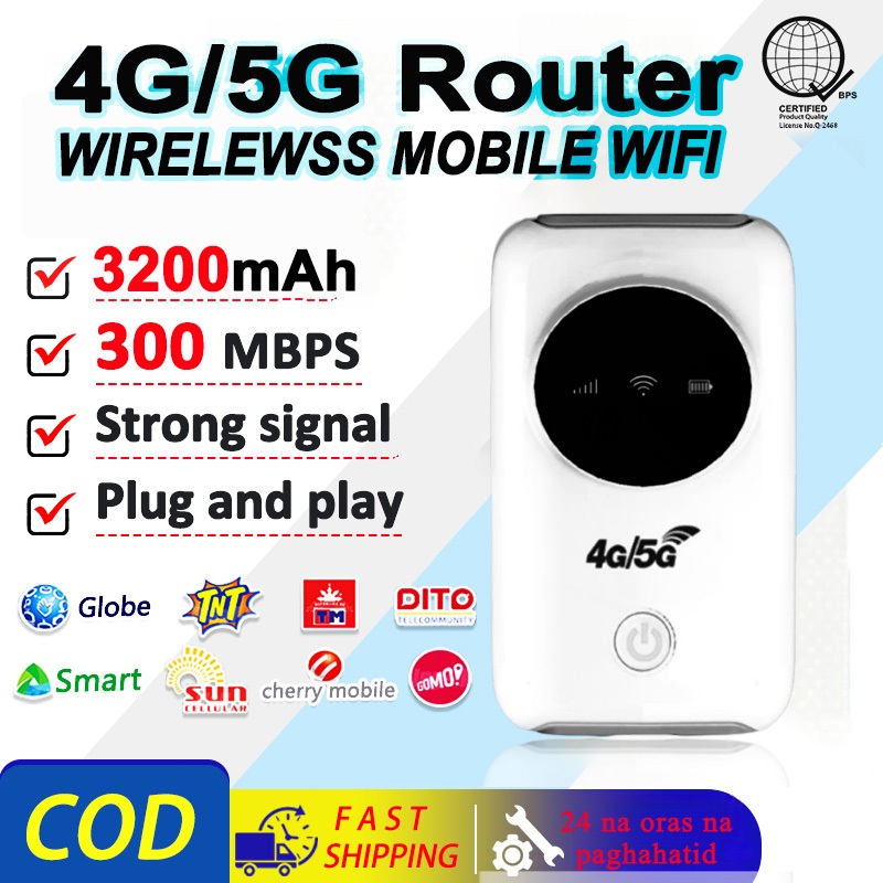 300Mbps Wifi Modem Openline All Network 3200mAh 5g Pocket Wifi with sim ...