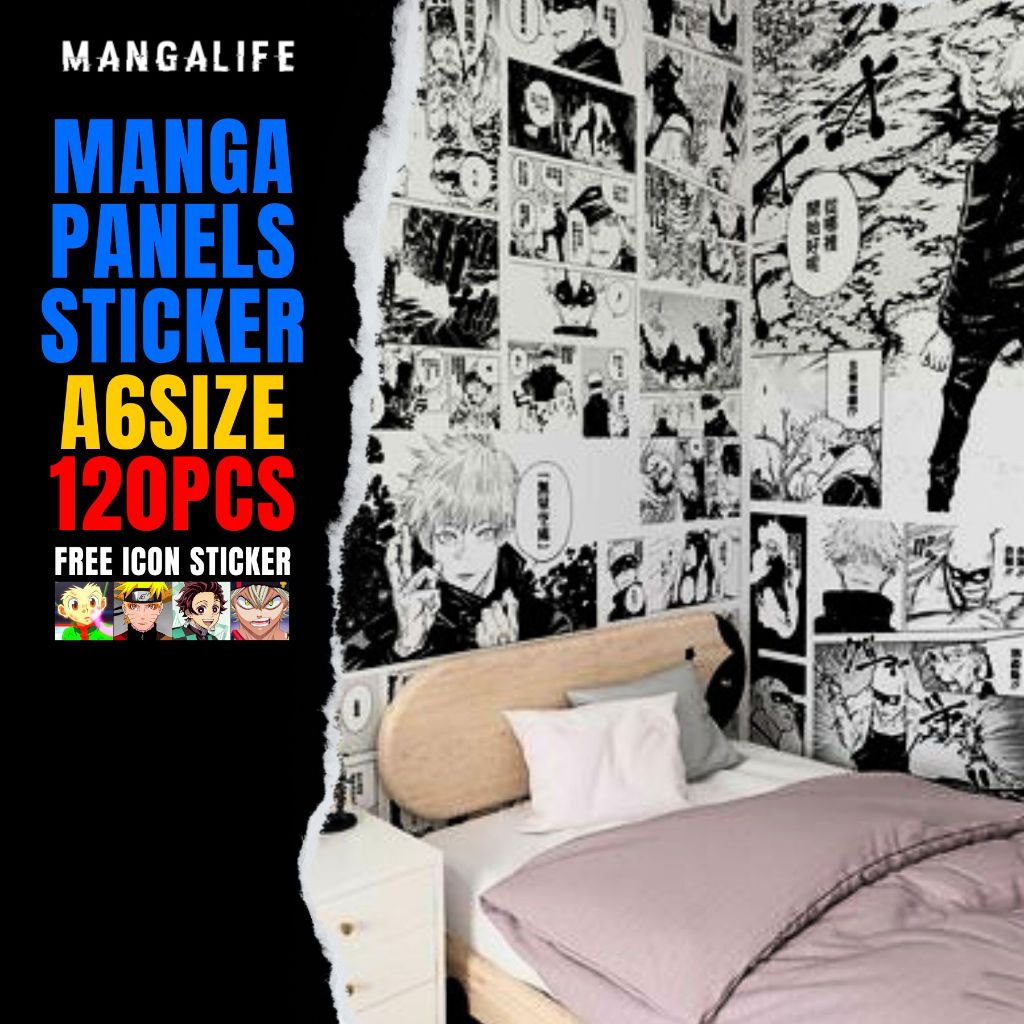 MangaLife 120pcs Anime Manga Panels Wall Decoration Art Design Sticker ...